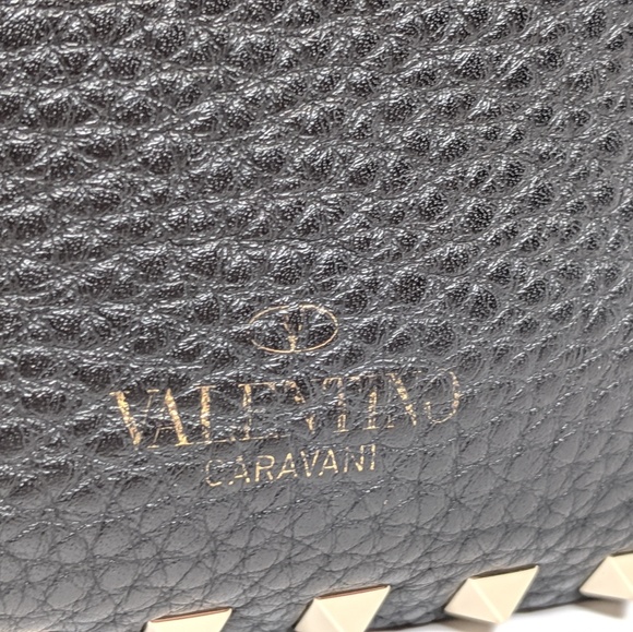 SOLD Valentino Black Pebbled Mini Messenger Bag - Picture 7 of 8